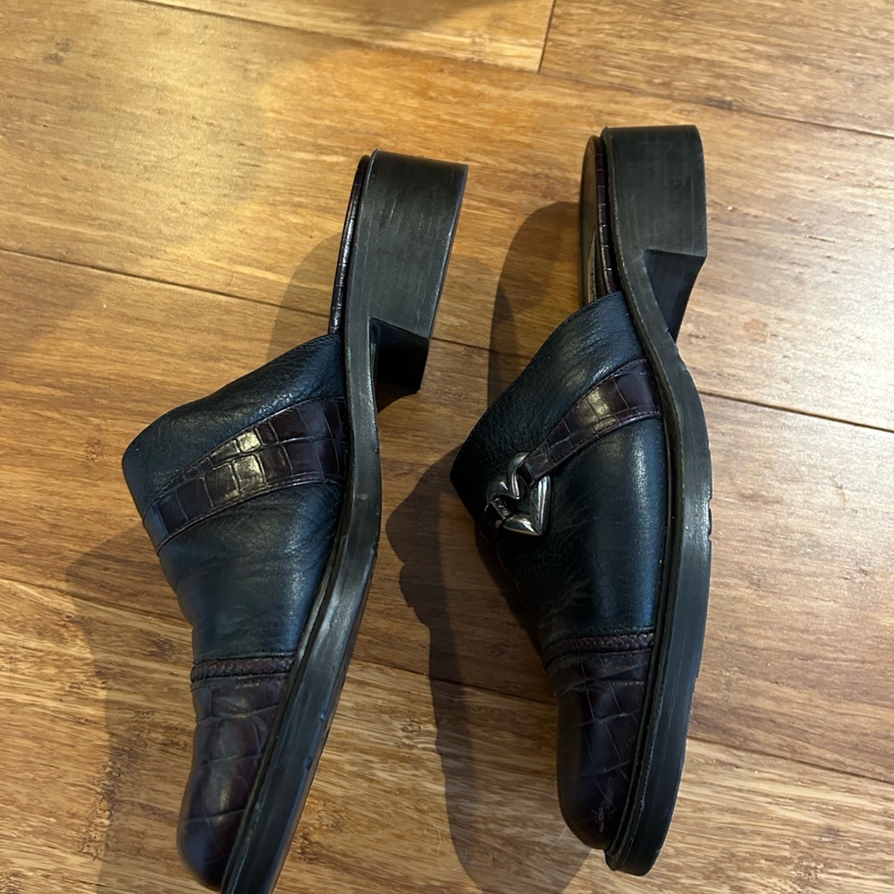 Brighton black and brown clogs - Picture 2 of 2